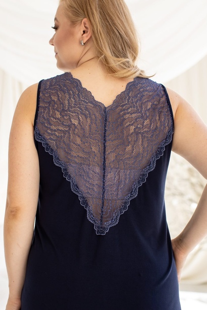 Нічна сорочка міді у великих розмірах Нс1230 Синій